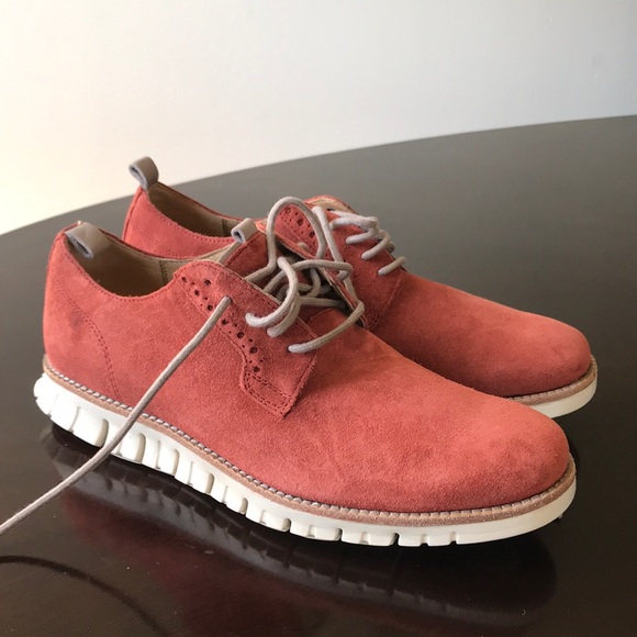 Cole Haan Pink Suede Zero Grand 7M Oxfords Shoes